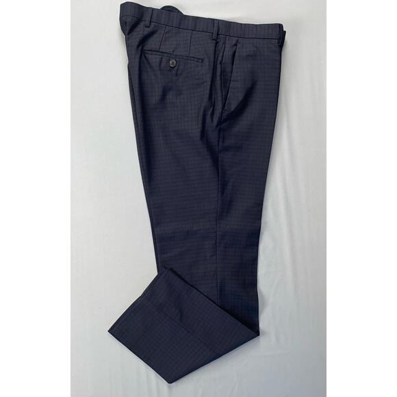 Hugo Boss Hugo3/Genius2 Flat Front Tri-Check Wool Flannel Dress Pants. 40R 35X31 - Picture 1 of 9
